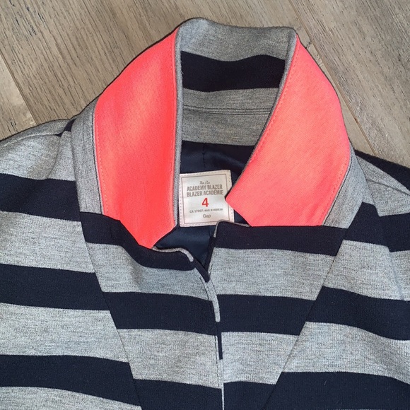 Gap Academy Blazer Grey/Navy Stripe 4/Small - Picture 3 of 8